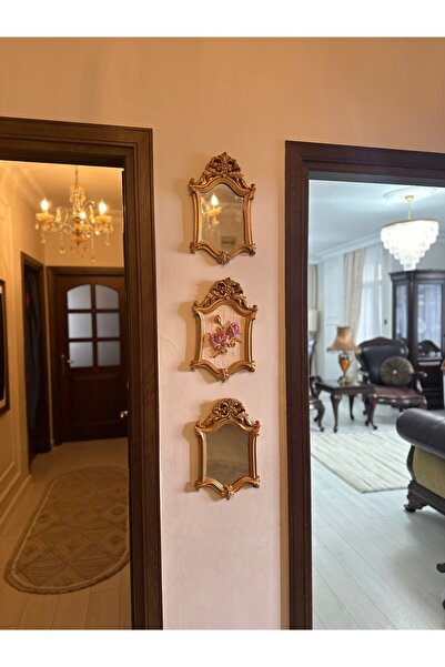 busraconcept Şık tasarım el yapımı vintage tarzı duvar tablo 3lü set 40cm