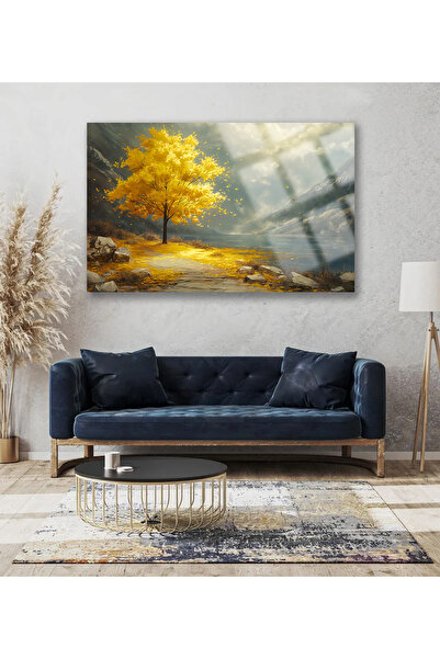 TAULART ZLATNO DRVO HORIZONTALNA SLIKA SLIKA NA STAKLU NELOMIVO LUKSUZNO SLIK...