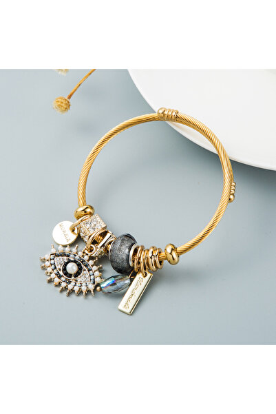 Choice حمالة صدر نسائية أنيقة من الفولاذ المقاوم للصدأ بتصميم عين الشيطان متع...