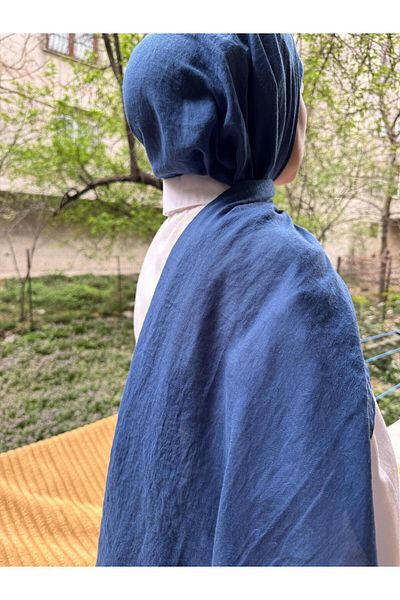 shalby Hijab Bumbac Crash Shawl Indigo