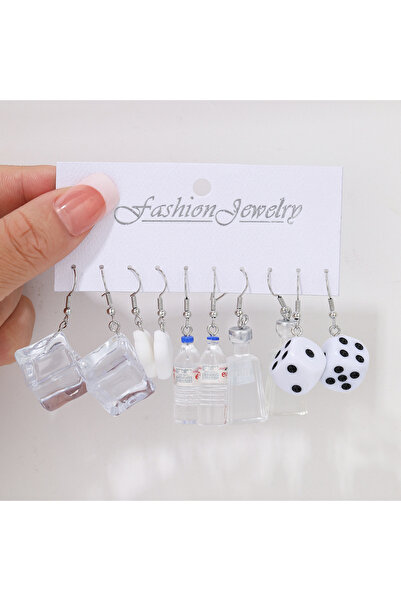 Choice AY5857201 مجموعة أقراط أنيقة من مشروبات الفاكهة الحلوة للنساء، طعام لطيف على شكل رسوم متحركة، آيس كريم، دونات، مضحكة