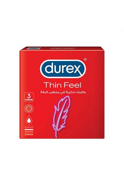 Durex ديوركس واقي ذكري رقيق للحساسية الزائدة - 3 قطع