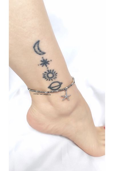 MYSTERY TAKI AKSESUAR Sea Star Gray Bead Anklet