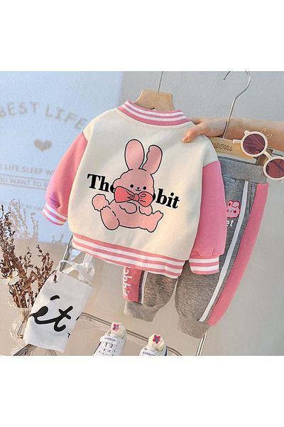 nannie Pink Outfit For Girls With Abi Bunnies - 12-18 Months