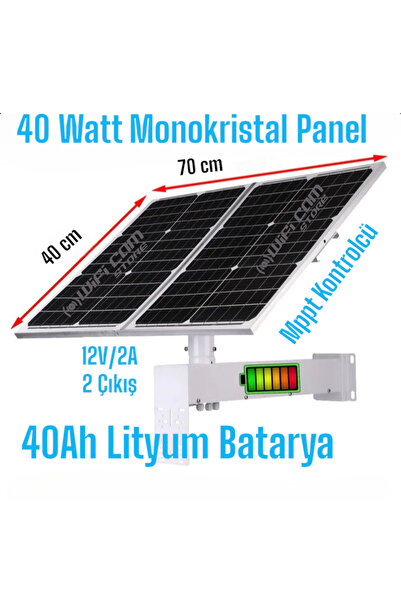 WİFİCAM Lityum Bataryalı Güneş Panel Seti 40 Watt-40 Amper
