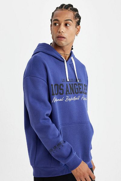 DeFacto Los Angeles Lakers Nba Oversize Sweatshirt - Crew Neck, Wide Fit, Thick C9255Ax24Au