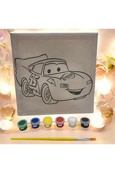 ÇERÇİ MELEK Boyama Seti (Arabalar Çizimli Tuval)