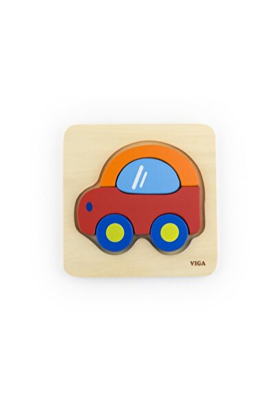 Viga Puzzle din lemn - masina