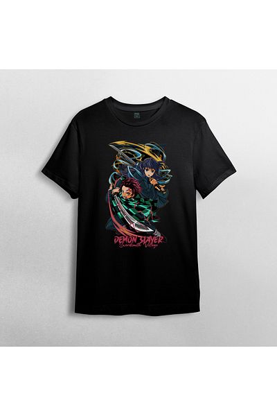 Pixxa Demon Slayer Kimetsu No Yaiba Unisex 100% βαμβακερό μπλουζάκι με λαιμόκοψη μοντέλο 9