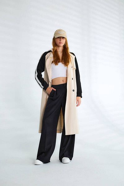 Robin Stone Trench Coat with Sleeve Detail