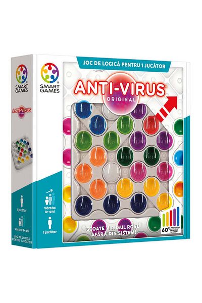 Smart Games - Anti-Virus Original, logic game with 60 challenges, 8+ years, Romanian lb. edition