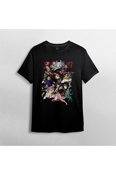 Pixxa Demon Slayer Kimetsu No Yaiba Unisex 100% βαμβακερό μπλουζάκι με λαιμόκοψη μοντέλο 11