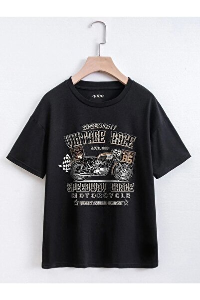 qubo sportswear & company qubo Unisex Oversize εμπριμέ βαμβακερό λαιμόκοψη κο...