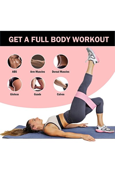 MultiFlexPro 3 Lü Fitness Aerobik Pilates Squat Lastiği Kalça Ve Bacak Güçlendirici Dokuma Direnç Bandı