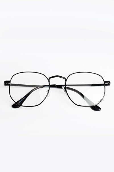 Unisex Benx Pentagonal Black Blue Light Protected Glasses