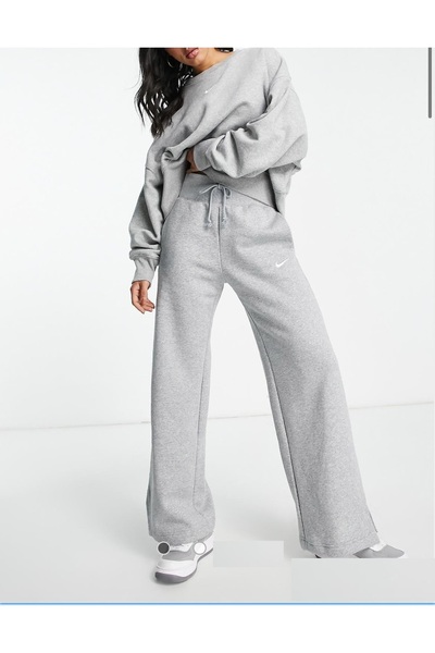 Nike Sportswear Phoenix Fleece Gri Bol Paça Kadın Eşofman Altı