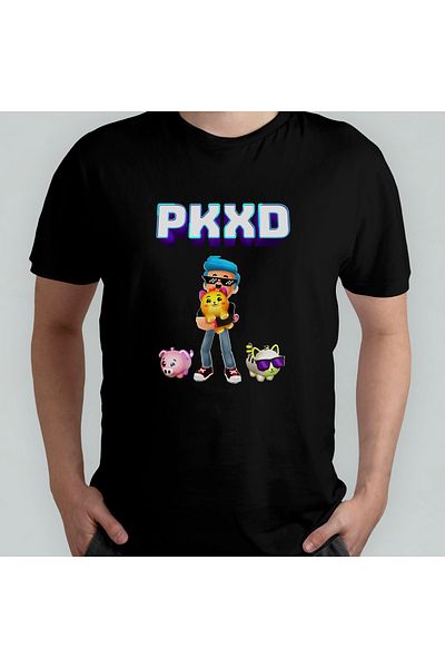 Pixxa Pk Xd Fun, Friends & Games Pkxd Unisex 100% βαμβακερό μπλουζάκι με λαιμόκοψη μοντέλο 3