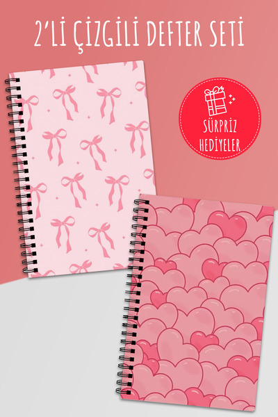 Anime Marketi مجموعة من 2 دفاتر ملاحظات مخططة - مقاس A5 50 ورقة و100 صفحة مجم...