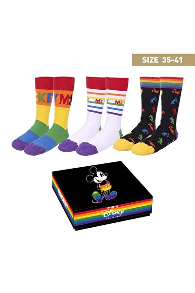 Cerda Set 3 perechi sosete Mickey Mouse Rainbow, 35-41