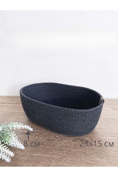 FİNGEV Multi-Purpose Oval Aesthetic Wicker Storage Basket and Bread Basket (23X15X8Cm)