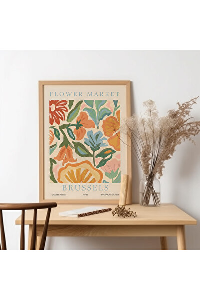 UNT Piața Florilor - Tablou în rama din lemn din Bruxelles