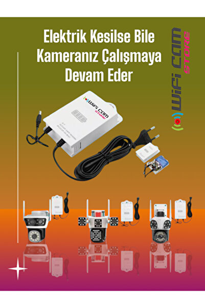 WİFİCAM 12 Volt Şarjlı Kamera Adaptörü Voltaj Korumalı Güç Kaynağı Ups Adaptör