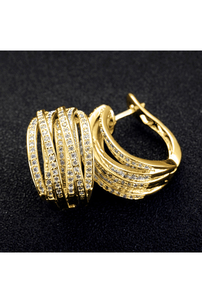 Choice أقراط هويتان العصرية بتصميم صليب فضي اللون للنساء مرصعة بالكريستال بال...