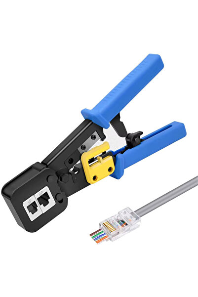 Derwell Yeni Nesil Ez Pense RJ45 Sıkma Aracı Cat5 Cat5e Cat6 Pense Kesici Rj1...