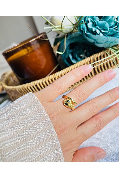 RM Bijuteri Gold Pinterest Snake Model Adjustable Ring