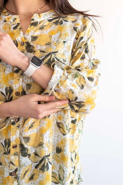 citycenterfashion Large Size Fold Sleeve Shirt - 100% Cotton Organic Linen cty-akc-uzd1