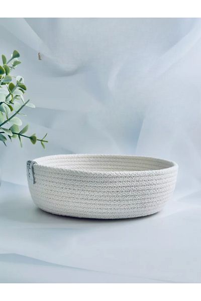 FİNGEV Handmade Cotton Wicker Organizer Where Elegance and Functionality Meet (17X5 cm)