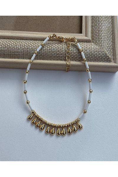 YENGEÇ White Drop Model Anklet