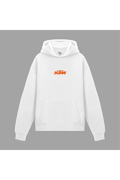 Edizen Φούτερ KTM RC 8C Premium Hoodie Unisex Oversize 100% βαμβακερό λευκό φούτερ με κουκούλα