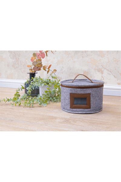 NEZADE STORE Leather Striped Round Window Organizer Yuza Manual and Mini Lisinya Kuvalya