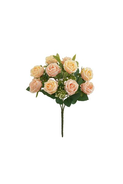 Choice champagne 1PC Roses Artificial Flowers 10 Heads Fake Roses Silk Flowers with Stems Artificial Roses