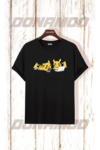 donamod تي شيرت بيكاتشو بيكاتشو بوكيمون قناع كارتون أصفر مصمم هدية لصديق