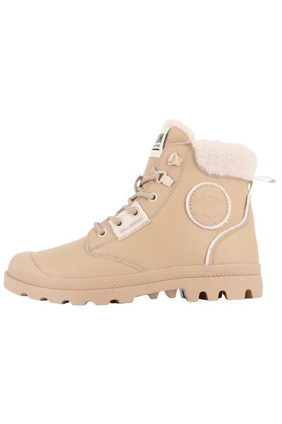 Palladium Damen Sportliche Stiefelette Pampa Hi Snow 94380-235-m Creme Sand Leder