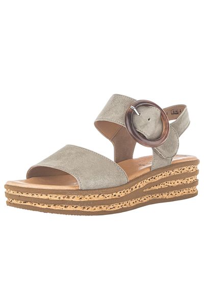 GABOR Damen Sandalen 64.550 Grau 31 Schilf Leder