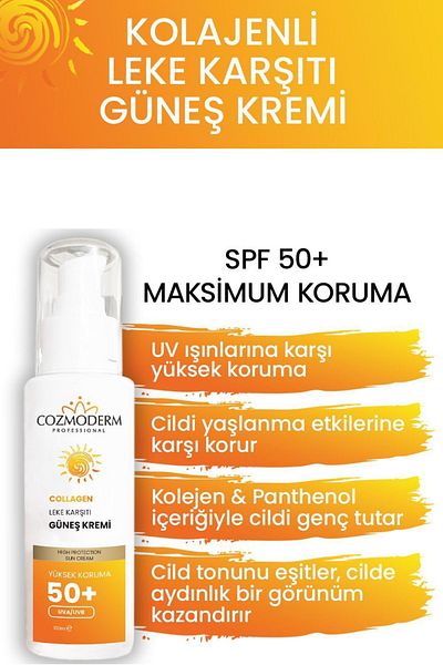 mottomia Cozmoderm Sun Cream SPF 50 - High Protection, Suitable for All Skin Types, 100 ml