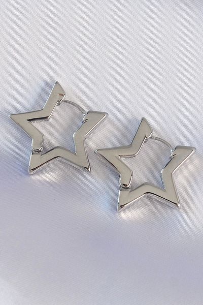 Clariss Brass Silver Color Star Earrings