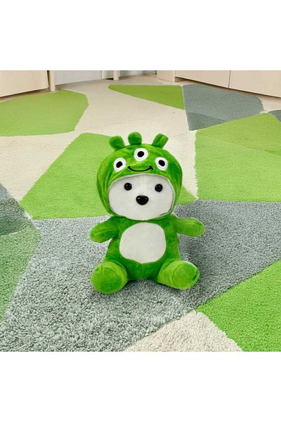 HEDİYEVİM Puffy Hug Hooded Plush Teddy Bear