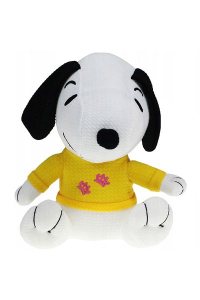 Grupo Moya Jucarie din material textil elastic Snoopy cu bluza galbena, 32 cm (asezat)