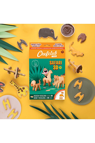 Chefclub kids Комплект формички за бисквитки Safari 3D, детски Chefclub
