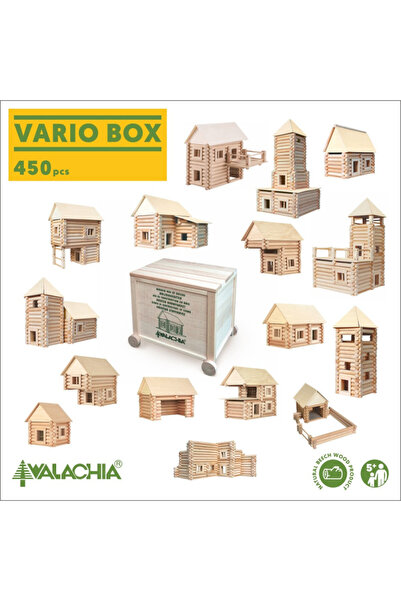Walachia Архитектурен конструктор Vario Box, 450 дървени елемента (VARIO + XL...