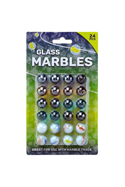 UP Int l Set 24 de bile multicolore din sticla, 16 mm