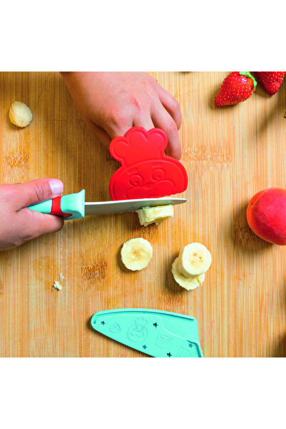 Chefclub kids Sada kuchařských nožů pro děti, pastelově růžová a zelená, Chefclub Kids