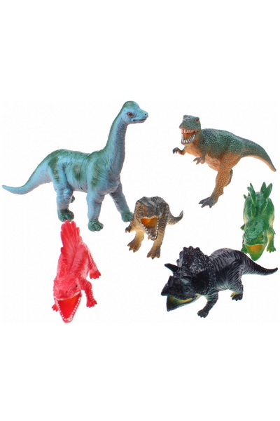 UP Int l Комплект от 6 гумени фигурки - Динозаври