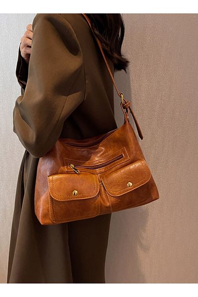 ETG Women's Large-Capacity Single-Shoulder High-Quality Commuter Tote Bag 31*10*21CM