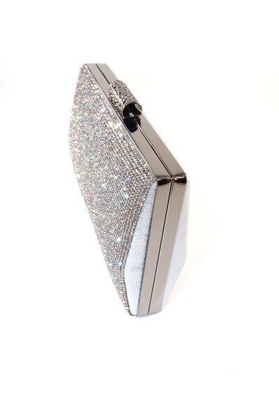 KEEBA Geantă pentru rochie de seară cu pietre argintii