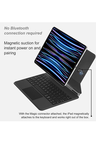 FlashHawk Arabic English Wireless Magic Keyboard,Connect Through Contacts,No Bluetooth Required